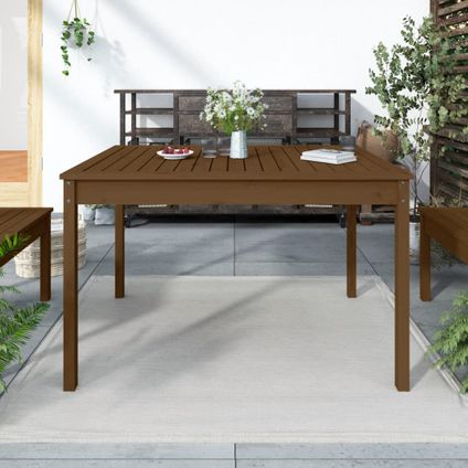 The Living Store - Bois - Table de jardin marron miel 121x82,5x76 cm bois - TLS823972
