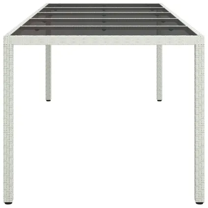 The Living Store - Rotin synthétique - Table de jardin blanc 250x100x75 cm - TLS362556 4