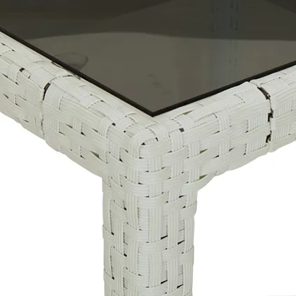 The Living Store - Rotin synthétique - Table de jardin blanc 250x100x75 cm - TLS362556 5