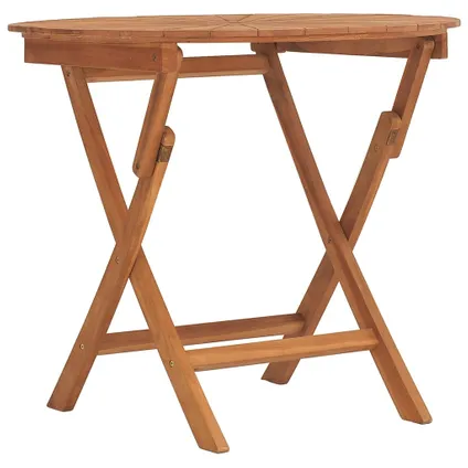 The Living Store - Teck - Table pliable de jardin Ø 85x75 cm bois massif de - TLS362619 2