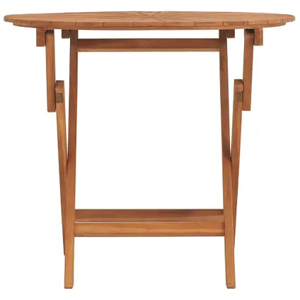 The Living Store - Teck - Table pliable de jardin Ø 85x75 cm bois massif de - TLS362619 3