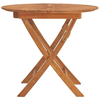 The Living Store - Teck - Table pliable de jardin Ø 85x75 cm bois massif de - TLS362619 4