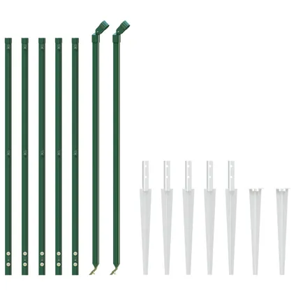 vidaXL - Staal - Draadgaashek met grondankers 1x10 m groen - TLS154113 3