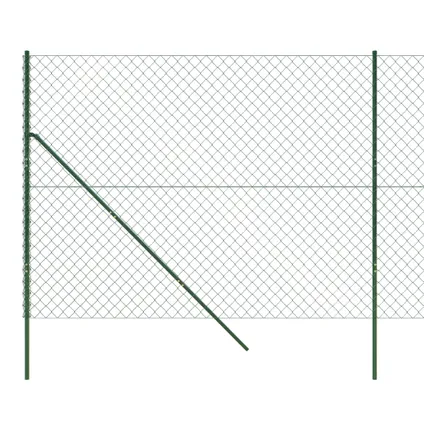 vidaXL - Staal - Gaashek 2x25 m groen - TLS153918 4
