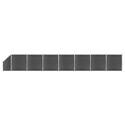 vidaXL - WPC - Schuttingpanelenset 1311x(105-186) cm HKC zwart - TLS307044