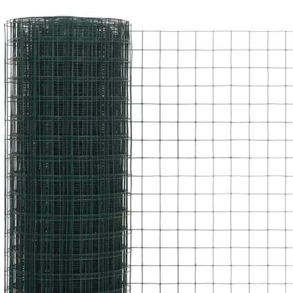 vidaXL - Staal - Kippengaas 25x0,5 m staal met PVC coating groen - TLS143633 3