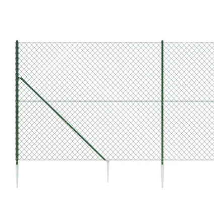 vidaXL - Staal - Gaashek met grondankers 1,6x25 m groen - TLS153932 4