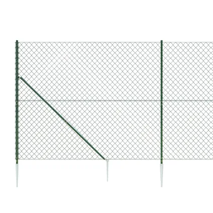 vidaXL - Staal - Gaashek met grondankers 2x10 m groen - TLS153926 4