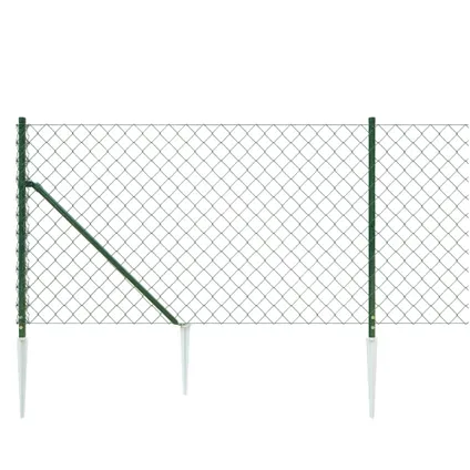 vidaXL - Staal - Gaashek met grondankers 1x10 m groen - TLS153921 4