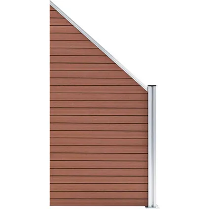 The Living Store - WPC - Panneau de clôture WPC 95x(105-180) cm Marron - TLS49070 9