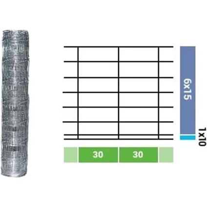 vidaXL - Staal - Hek 50x1 m gegalvaniseerd staal zilverkleurig - TLS149483 8