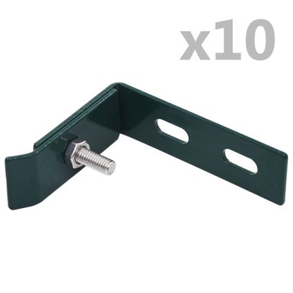vidaXL - Staal - Wand hoekverbinding 10 sets groen - TLS144502