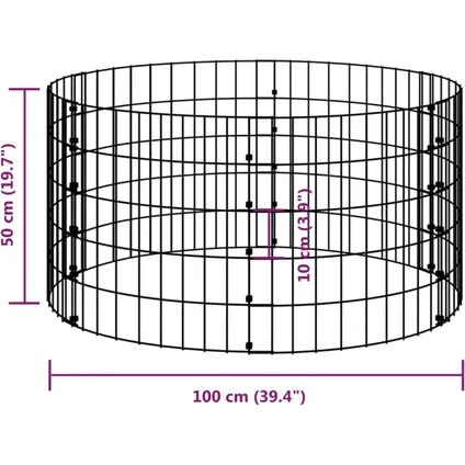 vidaXL - Staal - Gabion paal rond Ø100x50 cm gegalvaniseerd staal - TLS152017 7