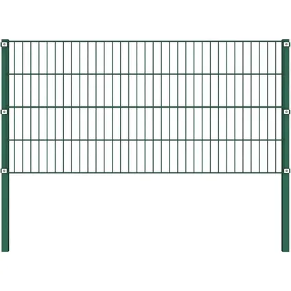 The Living Store - Fer - Panneau de clôture avec poteaux Fer 1,7 x 0,8 m Vert - TLS144933 6