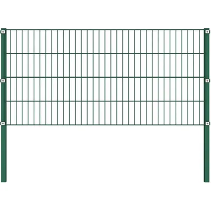 The Living Store - Fer - Panneau de clôture avec poteaux Fer 1,7 x 0,8 m Vert - TLS144933 7