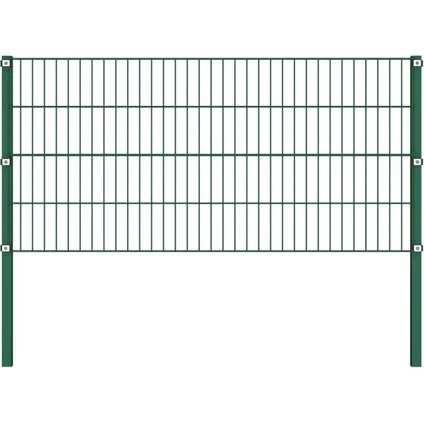 The Living Store - Fer - Panneau de clôture avec poteaux Fer 1,7 x 0,8 m Vert - TLS144933 8