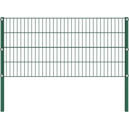The Living Store - Fer - Panneau de clôture avec poteaux Fer 13,6 x 0,8 m Vert - TLS278611 6