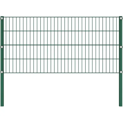The Living Store - Fer - Panneau de clôture avec poteaux Fer 13,6 x 0,8 m Vert - TLS278611 7