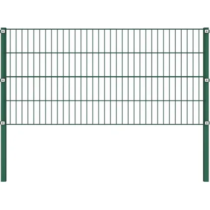 The Living Store - Fer - Panneau de clôture avec poteaux Fer 13,6 x 0,8 m Vert - TLS278611 8