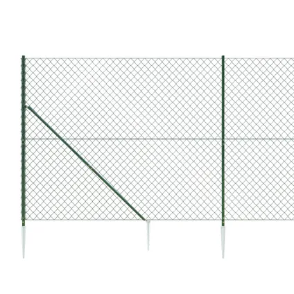 vidaXL - Staal - Gaashek met grondankers 1,4x25 m groen - TLS153931 4