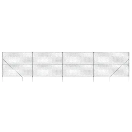 vidaXL - Staal - Gaashek met grondankers 2,2x10 m zilverkleurig - TLS154023 2