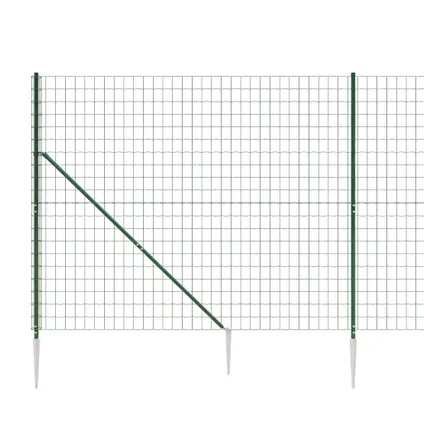vidaXL - Staal - Draadgaashek met grondankers 1,8x25 m groen - TLS154125 4
