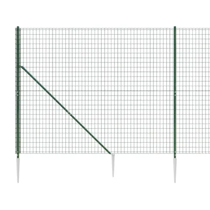 vidaXL - Staal - Draadgaashek met grondankers 1,6x25 m groen - TLS154108 4