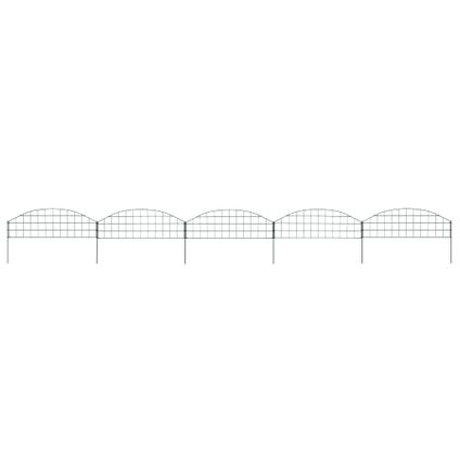 The Living Store - Acier - Ensemble de clôture de jardin arquée 77,3x26 cm vert - TLS146101