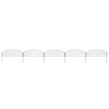 The Living Store - Acier - Ensemble de clôture de jardin arquée 77,3x26 cm vert - TLS146101