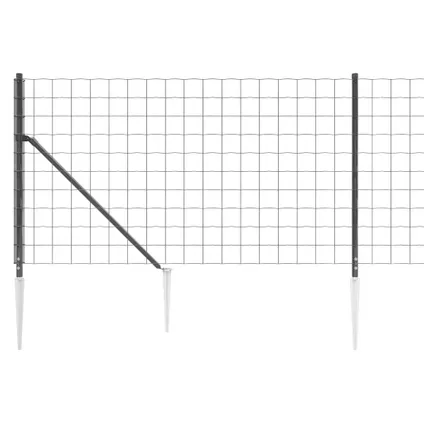 vidaXL - Staal - Draadgaashek met grondankers 1x25 m antracietkleurig - TLS154281 4