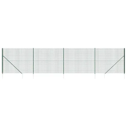 vidaXL - Staal - Draadgaashek met grondankers 2x10 m groen - TLS154118 2