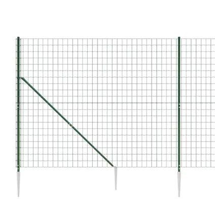 vidaXL - Staal - Draadgaashek met grondankers 2x10 m groen - TLS154118 4