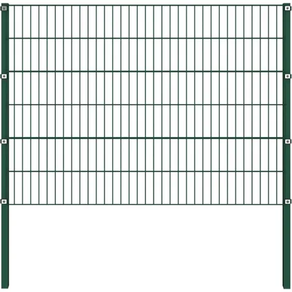The Living Store - Fer - Panneau de clôture avec poteaux Fer 8,5 x 1,2 m Vert - TLS278665 6