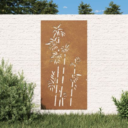 vidaXL - Staal - Wanddecoratie tuin bamboe-ontwerp 105x55 cm - TLS824484