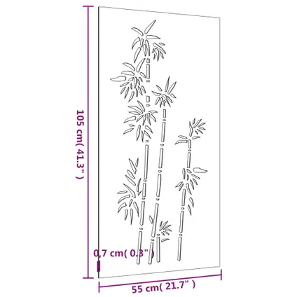 vidaXL - Staal - Wanddecoratie tuin bamboe-ontwerp 105x55 cm - TLS824484 8