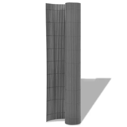 vidaXL - PVC - Tuinafscheiding dubbelzijdig 90x300 cm PVC grijs - TLS43626 2