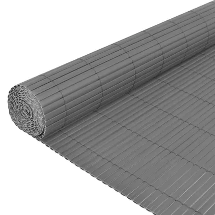 vidaXL - PVC - Tuinafscheiding dubbelzijdig 90x300 cm PVC grijs - TLS43626 4
