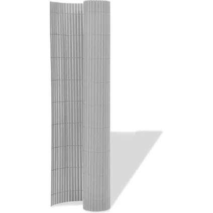 vidaXL - PVC - Tuinafscheiding dubbelzijdig 90x300 cm PVC grijs - TLS43626 7