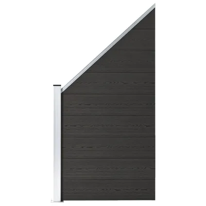 The Living Store - WPC - Panneau de clôture WPC 95x(105-180) cm Noir - TLS148974