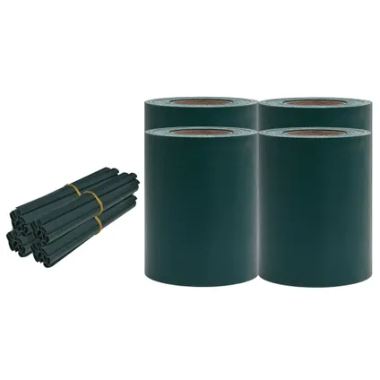 vidaXL - PVC - Tuinschermen 4 st 35x0,19 m PVC matgroen - TLS147870 2