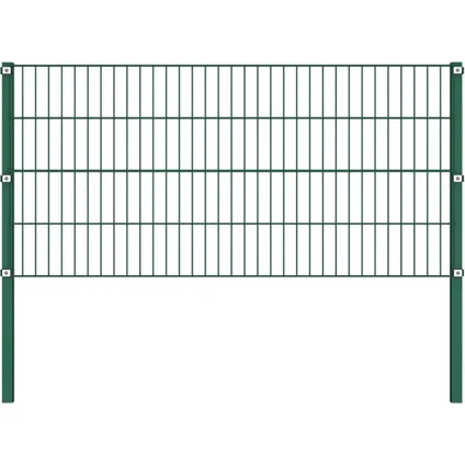 The Living Store - Fer - Panneau de clôture avec poteaux Fer 8,5 x 0,8 m Vert - TLS278608 7