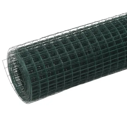 vidaXL - Staal - Kippengaas 10x0,5 m staal met PVC coating groen - TLS143623 2