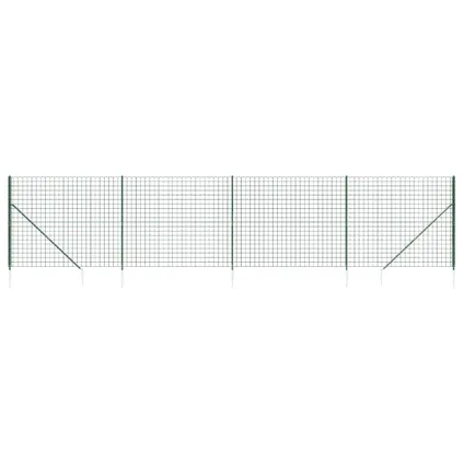vidaXL - Staal - Draadgaashek met grondankers 2,2x10 m groen - TLS154135 2