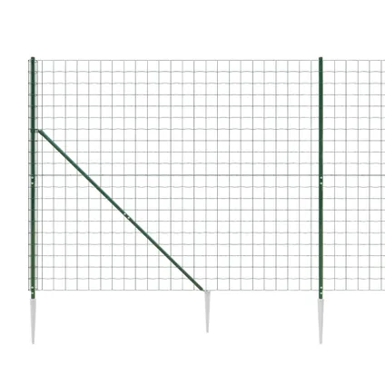 vidaXL - Staal - Draadgaashek met grondankers 2,2x10 m groen - TLS154135 4