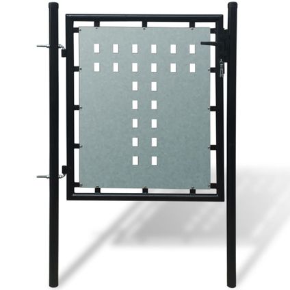 The Living Store - Acier - Portail simple de clôture Noir 100x125 cm - TLS141684