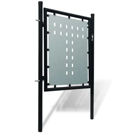 The Living Store - Acier - Portail simple de clôture Noir 100x125 cm - TLS141684 2