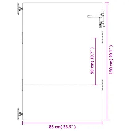 The Living Store - Acier - Portail de jardin 85x150 cm acier corten - TLS153259 10