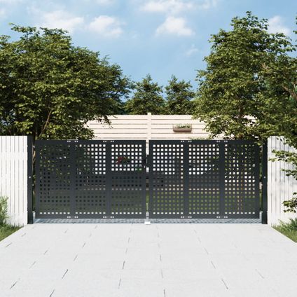 The Living Store - Acier - Portail de jardin anthracite 300 x 150 cm acier - TLS154566