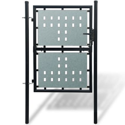 The Living Store - Acier - Portail simple de clôture Noir 100x175 cm - TLS141686