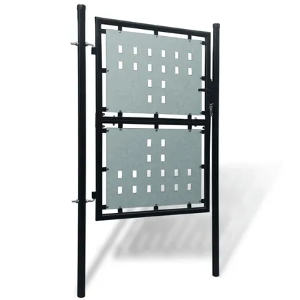 The Living Store - Acier - Portail simple de clôture Noir 100x175 cm - TLS141686 2